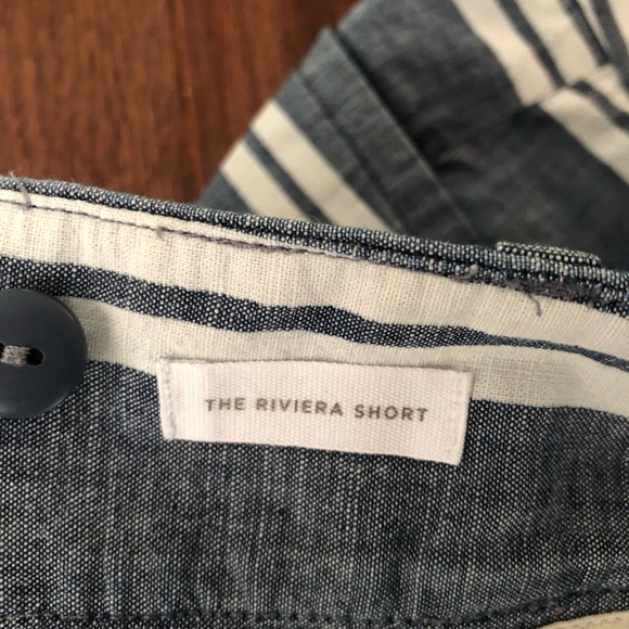 Loft Blue & White Cotton Shorts - Picture 6 of 8